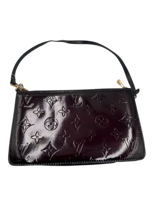 Louis Vuitton Burgundy Purple Patent Leather Embossed Monogram Zip closure Bag Burgundy Purple / S