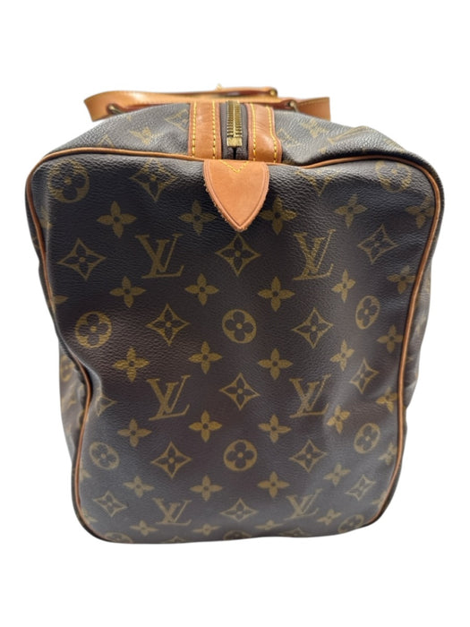 Louis Vuitton Brown & Beige Coated Canvas Leather trim Monogram Zip closure Bag Brown & Beige / 35