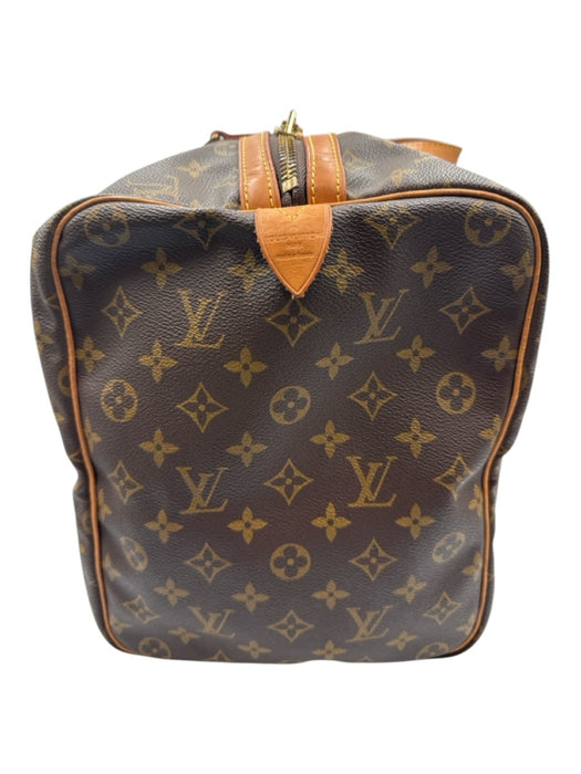 Louis Vuitton Brown & Beige Coated Canvas Leather trim Monogram Zip closure Bag Brown & Beige / 35