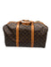 Louis Vuitton Brown & Beige Coated Canvas Leather trim Monogram Zip closure Bag Brown & Beige / 35