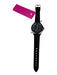 Michele Silver, Black & Red Stainless steel Silicone Stone Detail Watches Silver, Black & Red