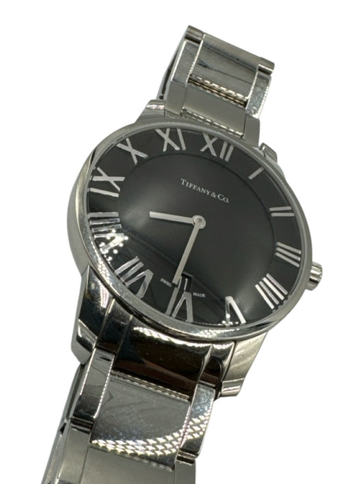 Tiffany & Co. Silver & Black Stainless steel Butterfly Clasp Watches Silver & Black
