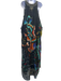 Camila Size Medium Navy & Multi Silk Crystal Maxi Sheer Sleeveless Dress Navy & Multi / Medium