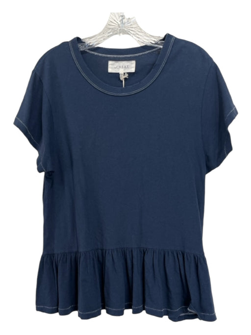 The Great Size 2 Navy Blue Cotton Ruffle Top Navy Blue / 2
