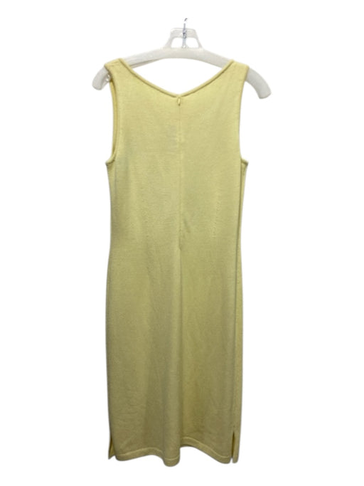 St John Collection Size 4 Butter Yellow Wool Blend Rib Knit Scoop Neck Dress Butter Yellow / 4