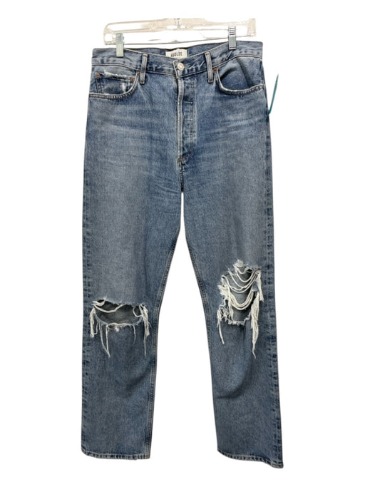 Agolde Size 29 Med Wash Cotton Denim Button Fly High Rise Whiskering Jeans Med Wash / 29