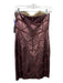 Aidan Mattox Size 4 Burgundy Red Polyester Strapless Back Zip Mesh Detail Dress Burgundy Red / 4