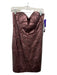 Aidan Mattox Size 4 Burgundy Red Polyester Strapless Back Zip Mesh Detail Dress Burgundy Red / 4