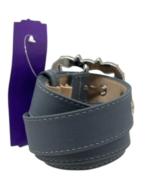 St. John Slate Blue Leather Crystal Embellishments Belts Slate Blue / 4