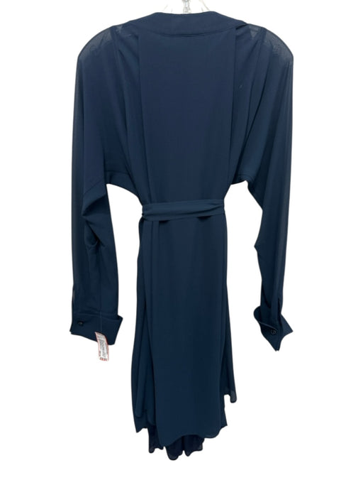 Byron Lars Beauty Mark Size 6 Navy Blue Polyester Long Sleeve Button Front Dress Navy Blue / 6