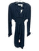 Byron Lars Beauty Mark Size 6 Navy Blue Polyester Long Sleeve Button Front Dress Navy Blue / 6