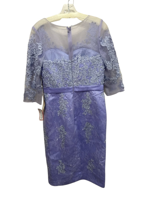 TS Couture Size Est S Lilac Purple Polyester Floral Lace Overlay Back Zip Dress Lilac Purple / Est S