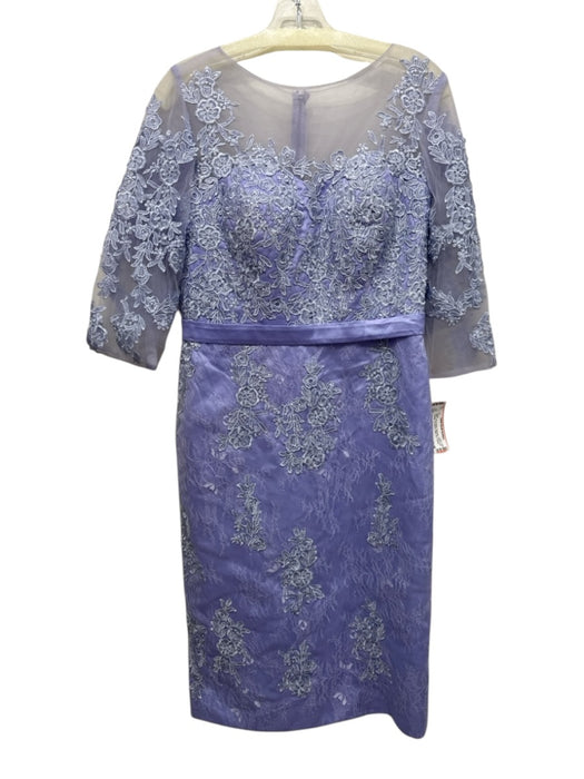 TS Couture Size Est S Lilac Purple Polyester Floral Lace Overlay Back Zip Dress Lilac Purple / Est S