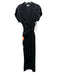 Good American Size 2 Black Viscose Short Sleeve 1/2 Button Jacquard Jumpsuit Black / 2