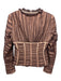 Escada Size 36 Blush Beige & Brown Cotton Sheer Overlay Gathered Detail Jacket Blush Beige & Brown / 36