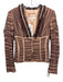 Escada Size 36 Blush Beige & Brown Cotton Sheer Overlay Gathered Detail Jacket Blush Beige & Brown / 36