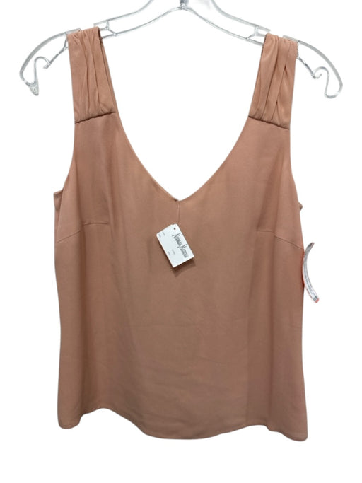 Escada Size 36 Beige Pink Silk Sleeveless V Neck Gathered Detail Tank Top Beige Pink / 36