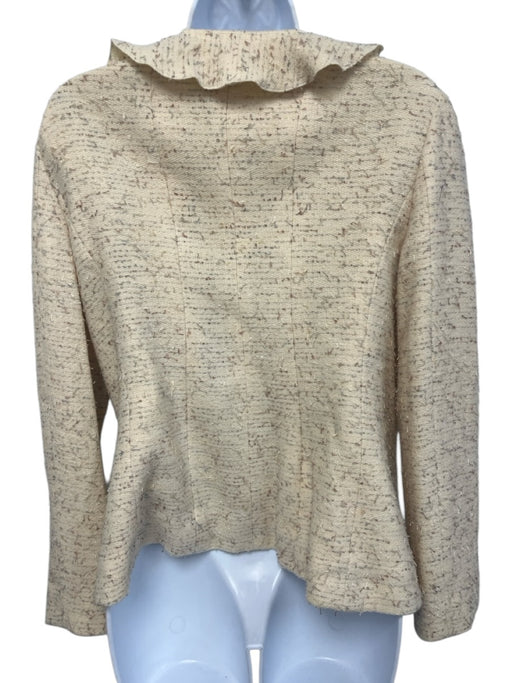 Chanel Size 44 White, Silver, Gold Wool Blend Metallic Thread Tweed Skirt Set White, Silver, Gold / 44