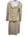 Chanel Size 44 White, Silver, Gold Wool Blend Metallic Thread Tweed Skirt Set White, Silver, Gold / 44