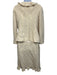 Chanel Size 44 White, Silver, Gold Wool Blend Metallic Thread Tweed Skirt Set White, Silver, Gold / 44