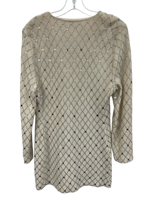 St. John Evening Size 10 Cream White & Silver Wool Metallic Thread Coat Cream White & Silver / 10