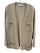 St. John Evening Size 12 Beige & Gold Knit Metallic Thread Pockets Jacket Beige & Gold / 12