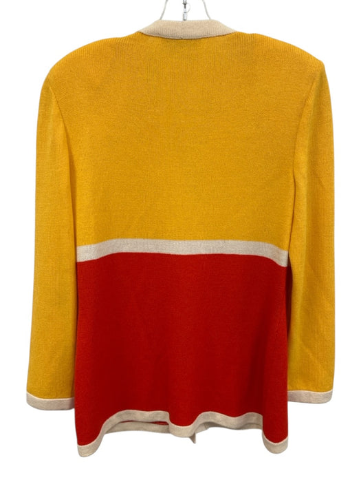 St. John Collection Size S yellow, white, red Wool Knit Color Block Cardigan yellow, white, red / S