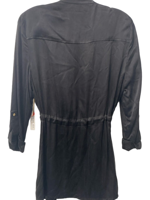 Tart Collections Black Cupro & Rayon Gold hardware Side Slits Jacket (Outdoor) Black / XS