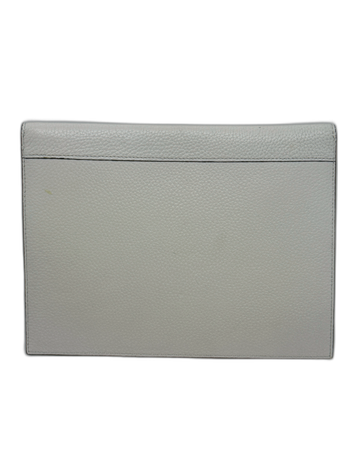 Kate Spade Ivory White Leather Envelope Lace Cut Out Clutch Snap button Bag Ivory White / Small
