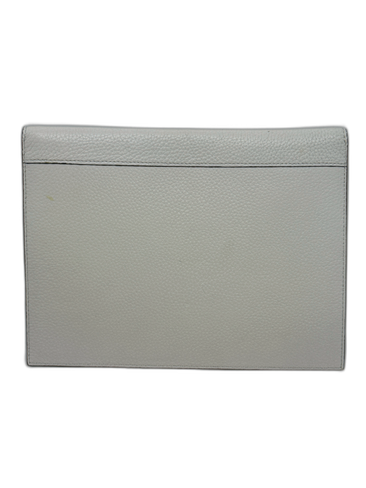Kate Spade Ivory White Leather Envelope Lace Cut Out Clutch Snap button Bag Ivory White / Small