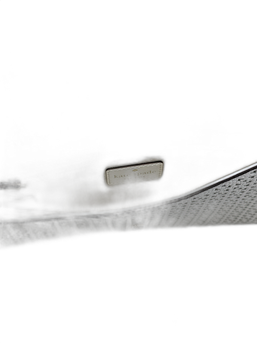 Kate Spade Ivory White Leather Envelope Lace Cut Out Clutch Snap button Bag Ivory White / Small