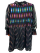 Emily Lovelock Size S Black & Multi Silk Metallic Thread V Neck Dress Black & Multi / S