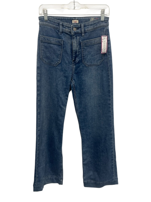 Faherty Size 28 Medium Wash Cotton Denim High Rise Pockets Flare Leg Jeans Medium Wash / 28