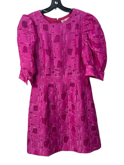 Marie Oliver Size S Magenta Pink Missing Fabric Tag 3/4 Sleeve Cut Outs Dress Magenta Pink / S