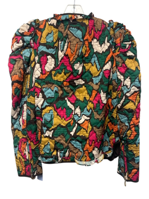 Emily McCarthy Size XS Dark Brown & Multi Missing Fabric Tag Quilted Jacket Dark Brown & Multi / XS