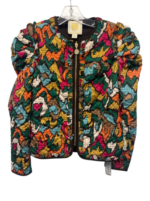 Emily McCarthy Size XS Dark Brown & Multi Missing Fabric Tag Quilted Jacket Dark Brown & Multi / XS