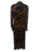 Socialite Size XS Black & Brown Rayon Animal Print Stripe Long Sleeve Dress Black & Brown / XS