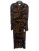 Socialite Size XS Black & Brown Rayon Animal Print Stripe Long Sleeve Dress Black & Brown / XS