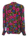 Hunter Bell Size Est S Black, Purple & Multi Silk Button Front Floral Top Black, Purple & Multi / Est S