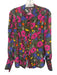 Hunter Bell Size Est S Black, Purple & Multi Silk Button Front Floral Top Black, Purple & Multi / Est S