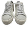 P448 Shoe Size 38 White & Gray Leather Upper Perforated Logo Shimmer Sneakers White & Gray / 38