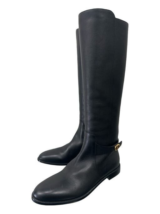 Dior Shoe Size 36.5 Black Leather goldtone hardware Box Included Riding Boots Black / 36.5