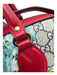 Gucci Beige Red Blue Coated Canvas Guccisima Floral Double Top Handle Bag Beige Red Blue / S