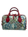 Gucci Beige Red Blue Coated Canvas Guccisima Floral Double Top Handle Bag Beige Red Blue / S