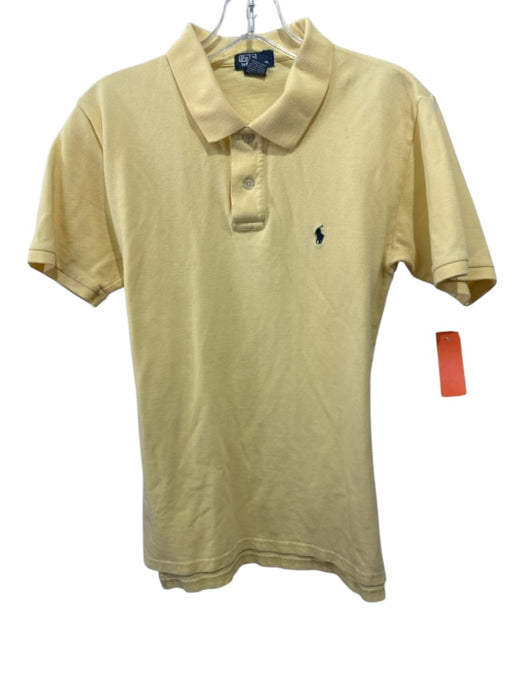 Polo Size L Yellow Cotton Solid Polo Men's Short Sleeve Yellow / L