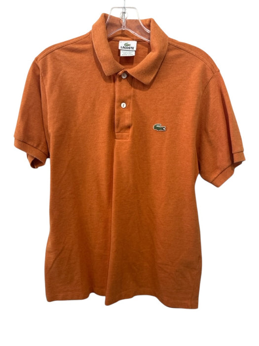 Lacoste Size 4 Orange Cotton Solid Polo Men's Short Sleeve Orange / 4