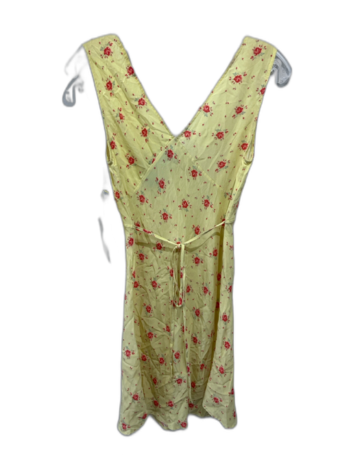 Realisation Size S Yellow & red Floral Sleeveless V Neck Tie Back Dress Yellow & red / S