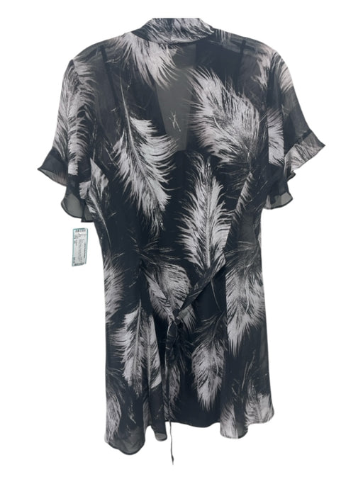All Saints Size XS Black & White Polyester Mesh Overlay Abstract Mini Dress Black & White / XS