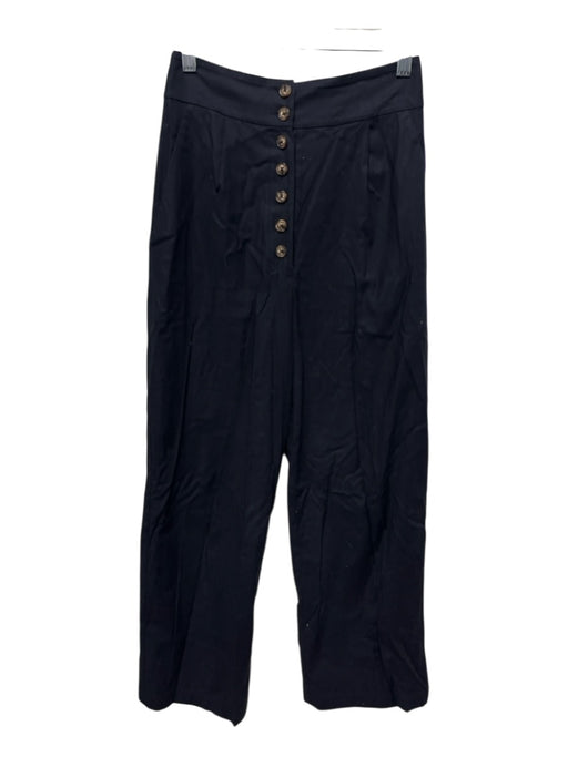 Reformation Size Est. XS Black Cotton Blend Button Fly Solid High Rise Pants Black / Est. XS