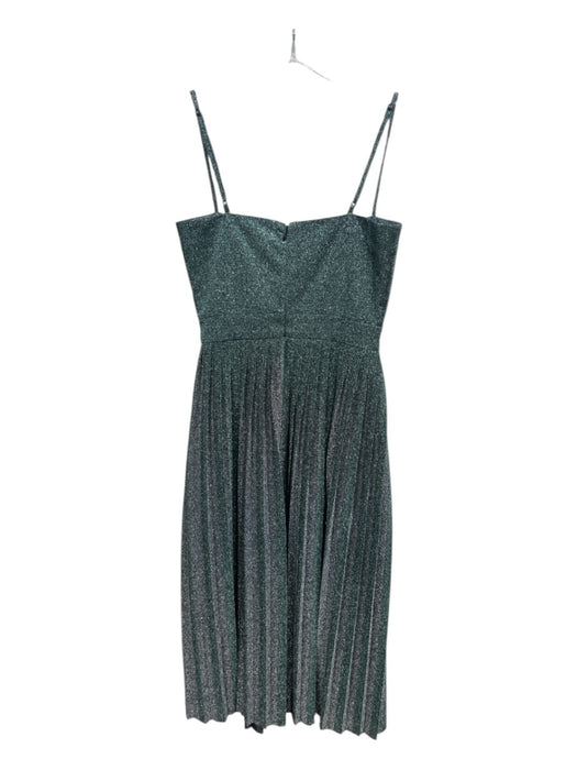Misha Collection Size 2 Green & Silver Polyester & Lurex Spaghetti Strap Dress Green & Silver / 2